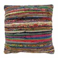 Rlm Distribution SARO  22 in. Square Chindi Throw Pillow Cover with Multi Colored Design HO2657965